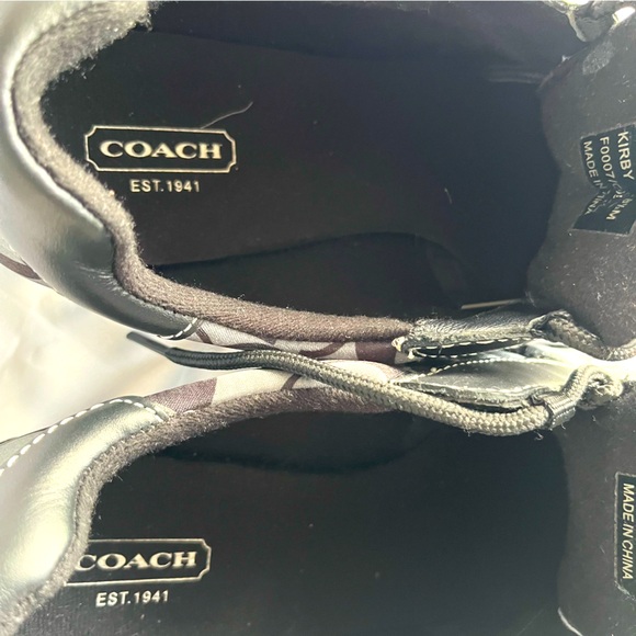 Coach Kirby Shoes Black Size 8.5M Logo Print - Picture 8 of 9